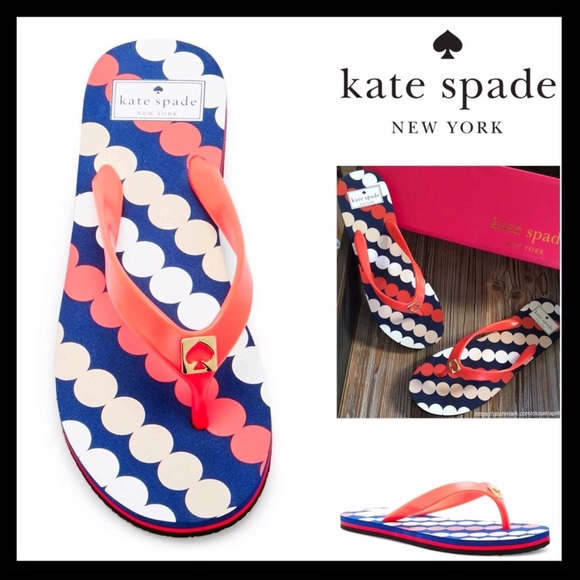 KATE SPADE SANDALS SIGNATURE PRINT FLIP FLOPS - Picture 8 of 8